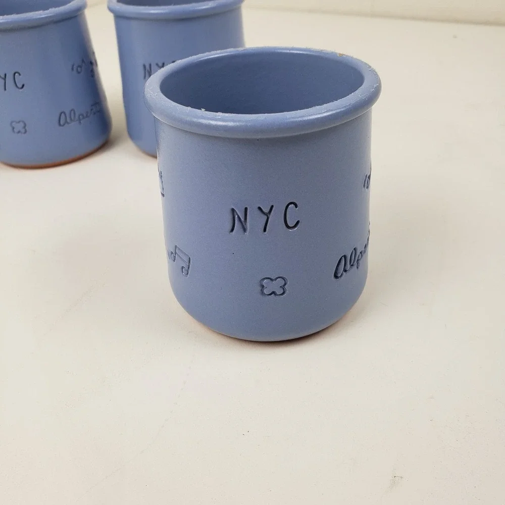 La Fermiere x Alex Alpert Limited Edition NYC Yogurt Pots Blue Set of 4 Jars